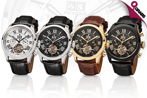For QR749 Stay Classy with Men's Havana Pionier Watch - Choose from 4 Detailed Designs! (QR3253 Value)